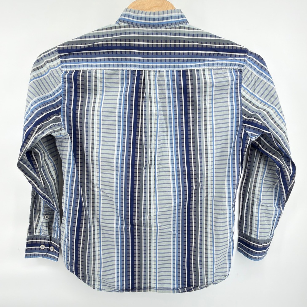Tommy Bahama Button Down Shirt Mens Large Blue Striped Pima Cotton Long Sleeve - Picture 2 of 4